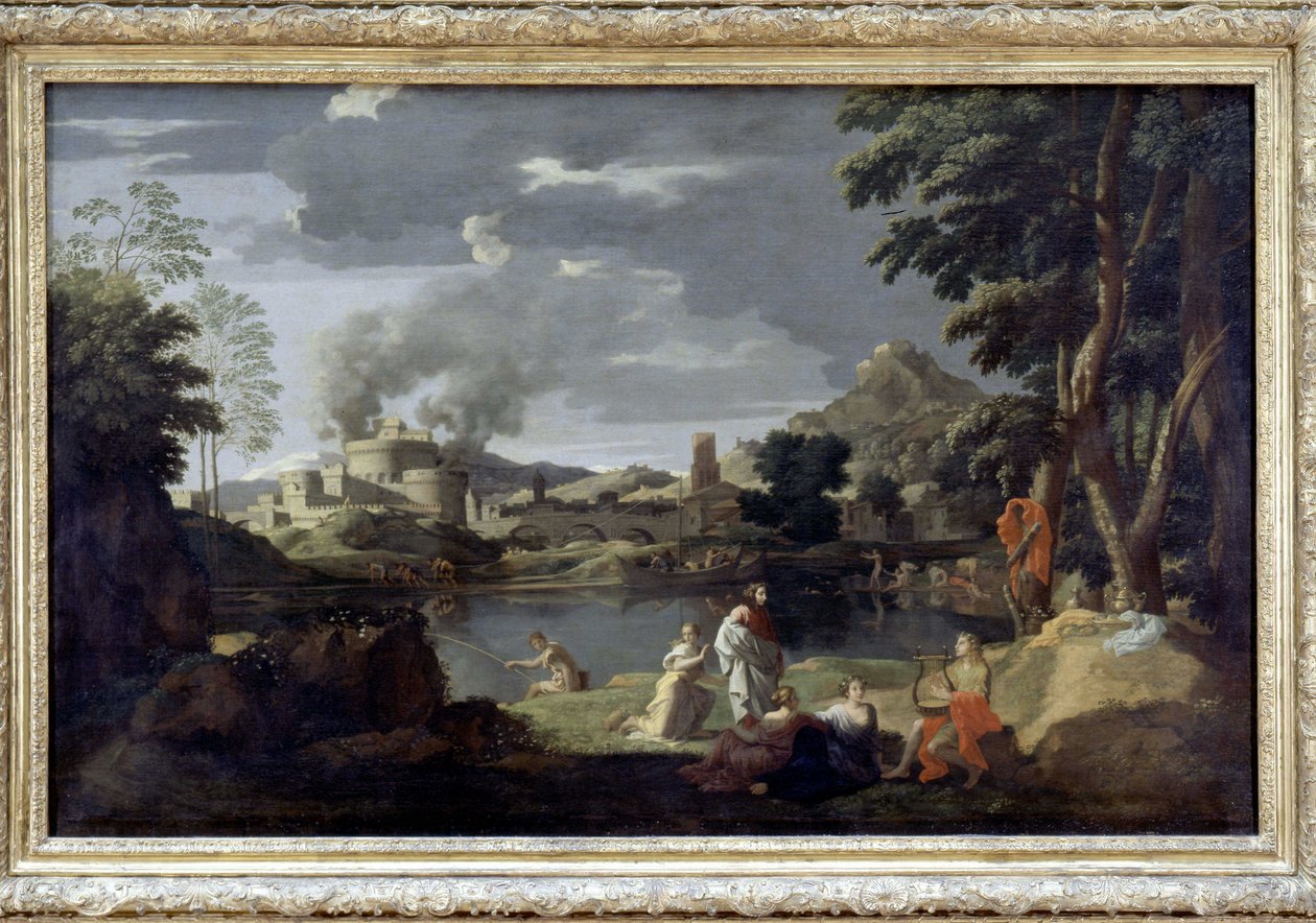 Orpheus e Eurydice por Poussin, Musée du Louvre de Nicolas Poussin