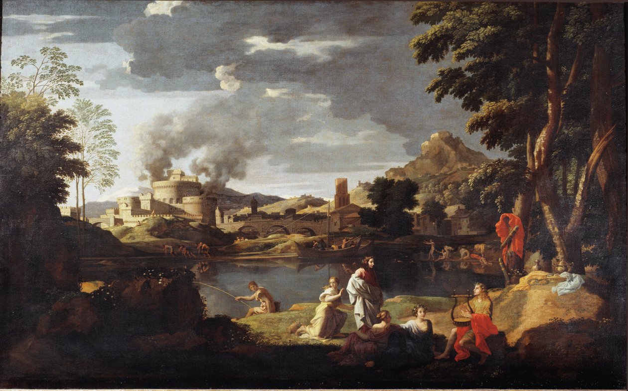 Pintura de Orphee e Eurydice por Nicolas Poussin de Nicolas Poussin