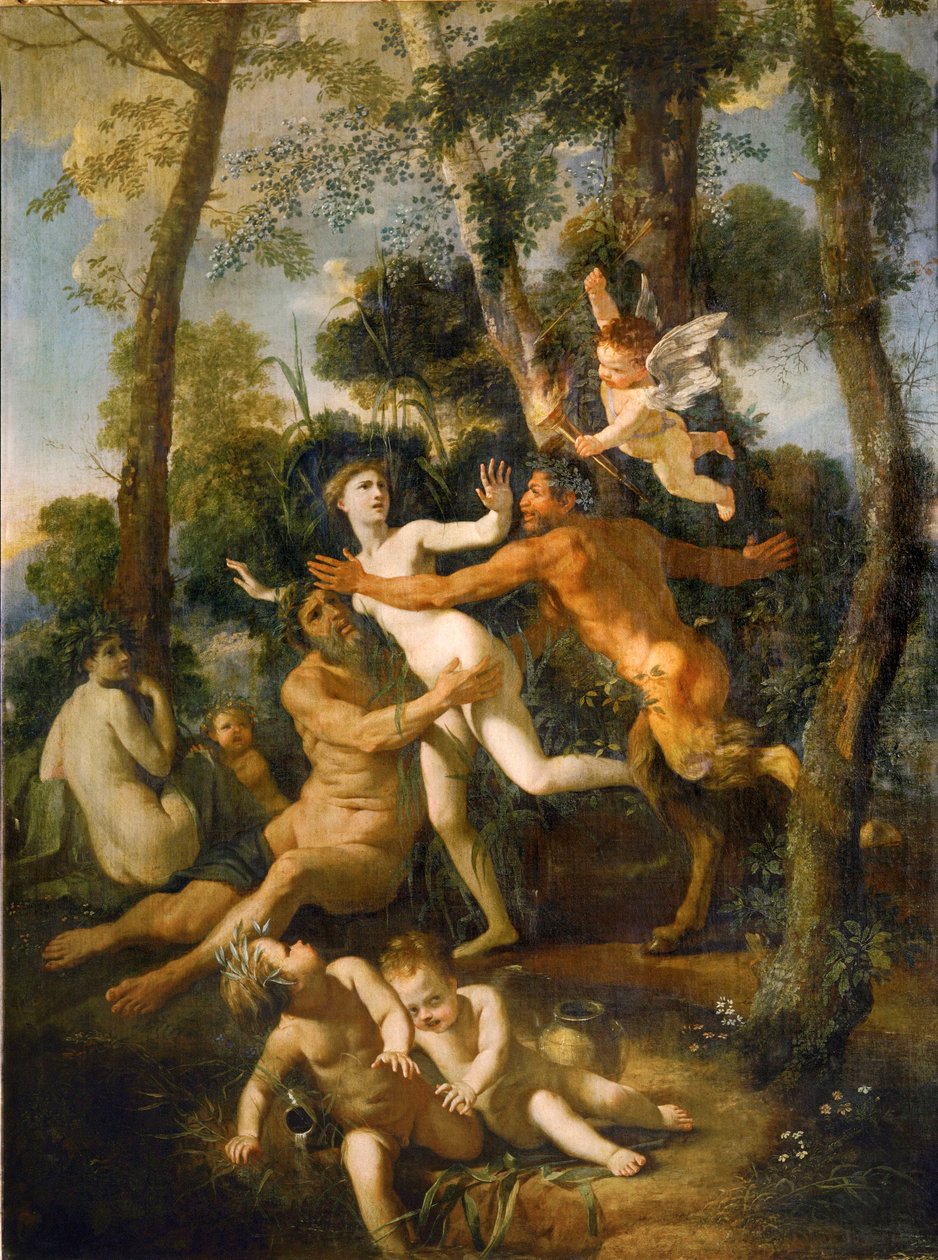 Pan e Syrinx: Syrinx (óleo sobre tela) de Nicolas Poussin