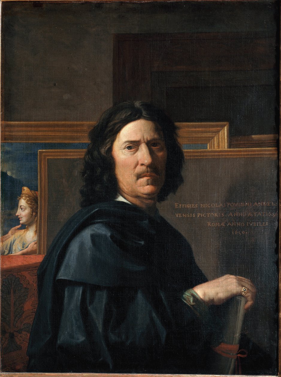 Auto-retrato aos 56 anos Pintura de Nicolas Poussin de Nicolas Poussin