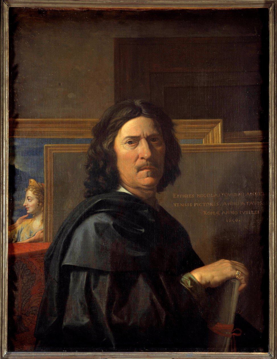 Auto-retrato aos 56 anos Pintura de Nicolas Poussin de Nicolas Poussin