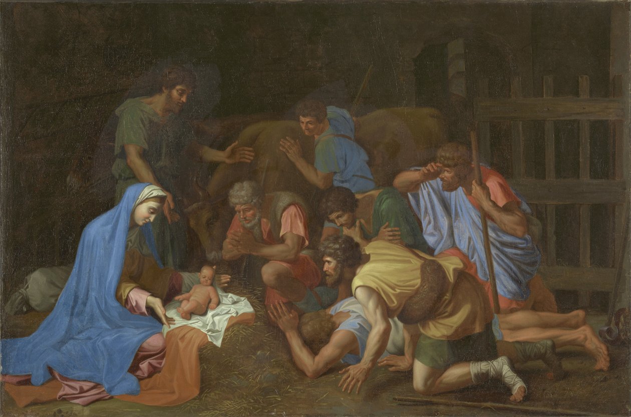A adoração dos pastores, c.1653 de Nicolas Poussin