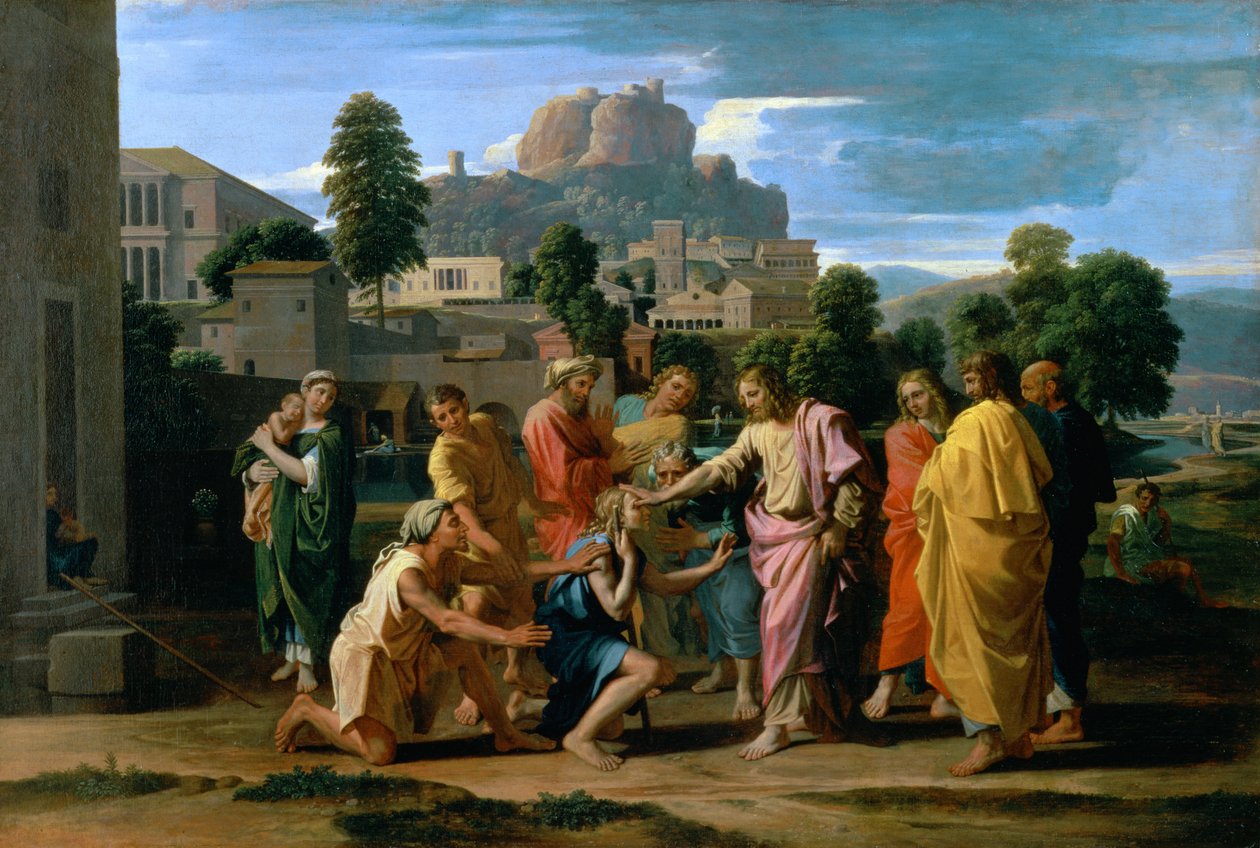O Cego de Jericó ou Cristo Cura o Cego, 1650 de Nicolas Poussin