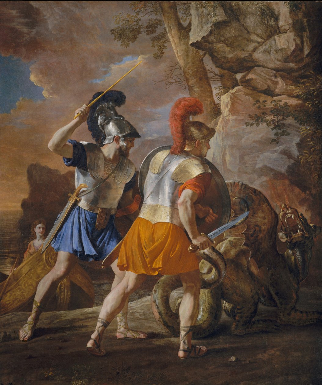 Os companheiros de Rinaldo, c.1633 (óleo sobre tela) de Nicolas Poussin