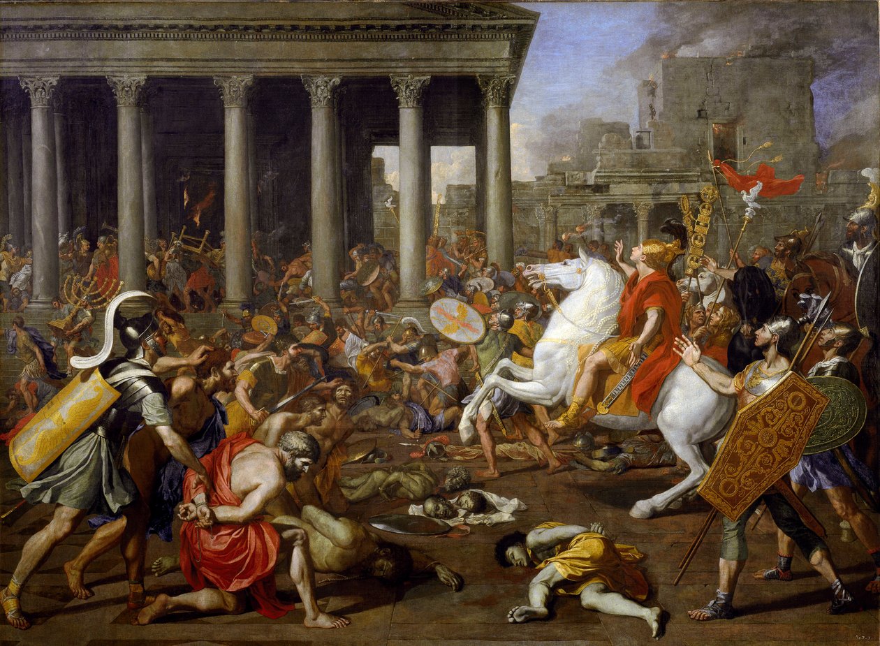 A destruição dos templos de Jerusalém por Tito de Nicolas Poussin