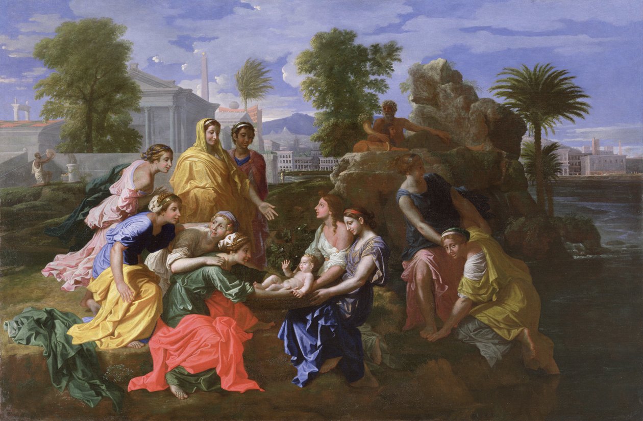 O achamento de Moisés (óleo sobre tela) de Nicolas Poussin