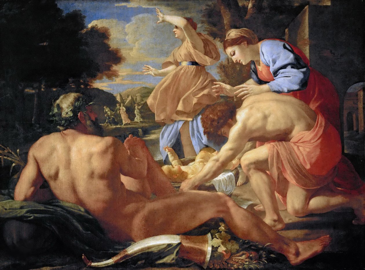O Achado de Moisés, 1624. de Nicolas Poussin