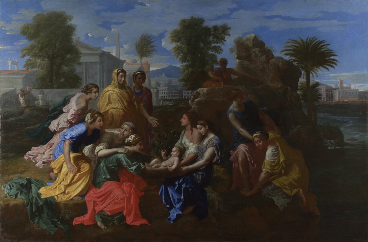 O Achado de Moisés, 1651 de Nicolas Poussin
