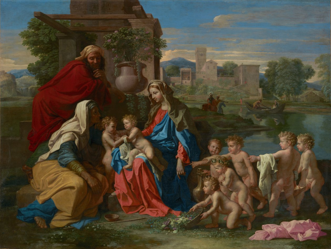 A Sagrada Família, c.1651 (óleo sobre tela) de Nicolas Poussin