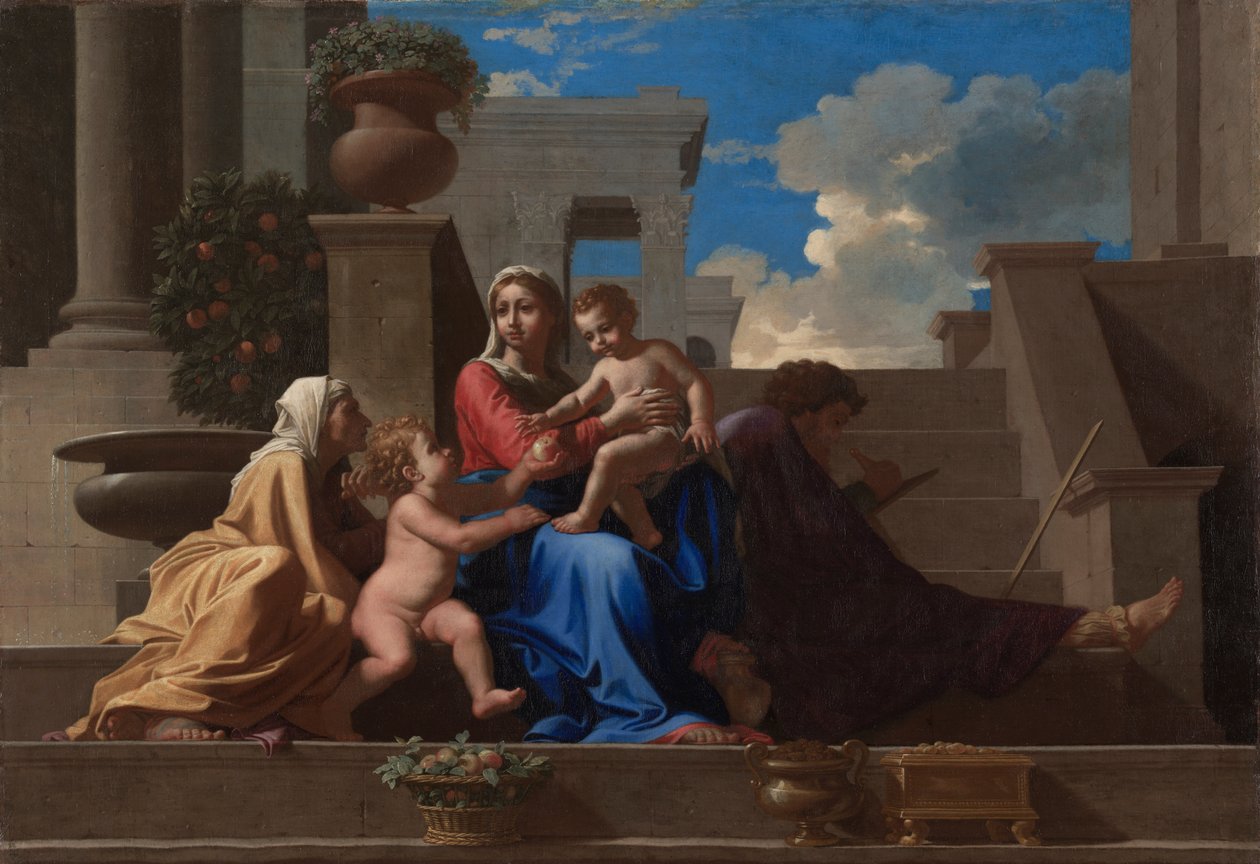 A Sagrada Família na Escadaria de Nicolas Poussin