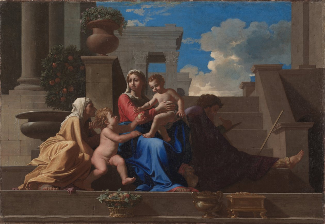 A Sagrada Família na Escadaria, 1648 de Nicolas Poussin