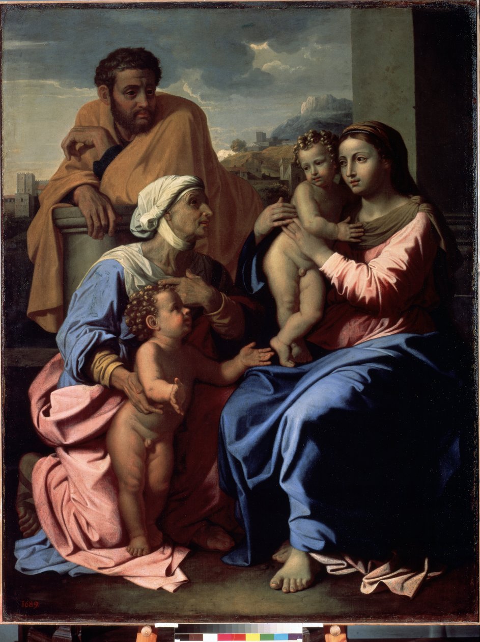 A Sagrada Família com João Batista e Santa Isabel de Nicolas Poussin