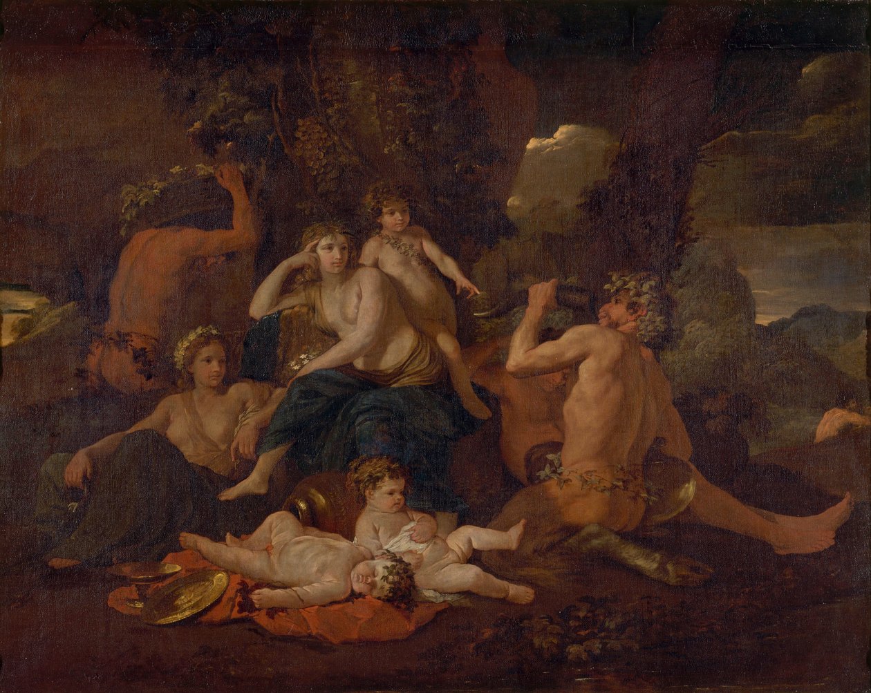 A infância de Baco, c.1630 de Nicolas Poussin