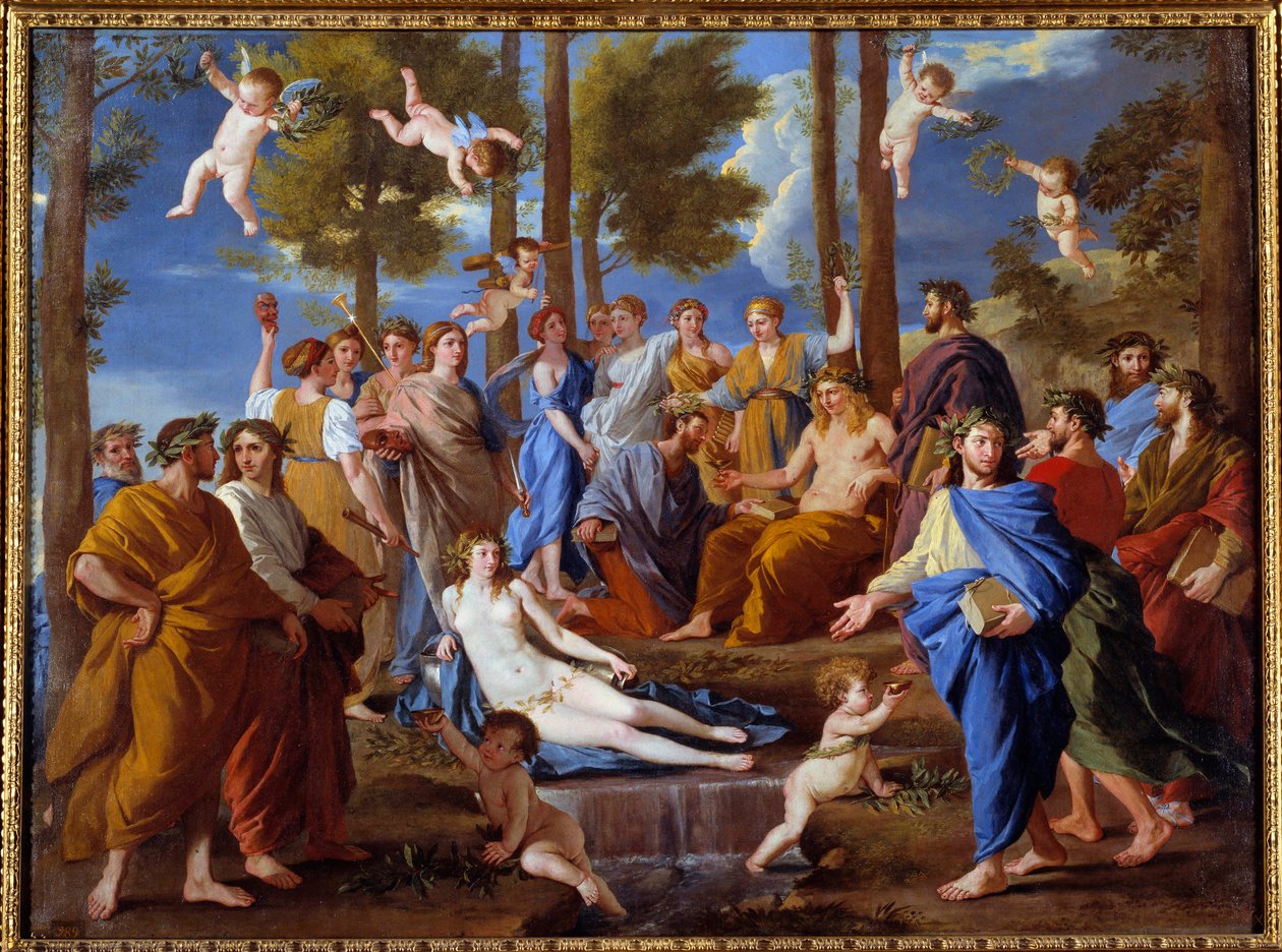 O Parnassus. As musas Calliope de Nicolas Poussin