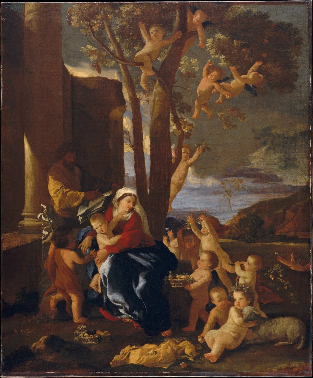 O resto da fuga para o Egito, c.1627 de Nicolas Poussin