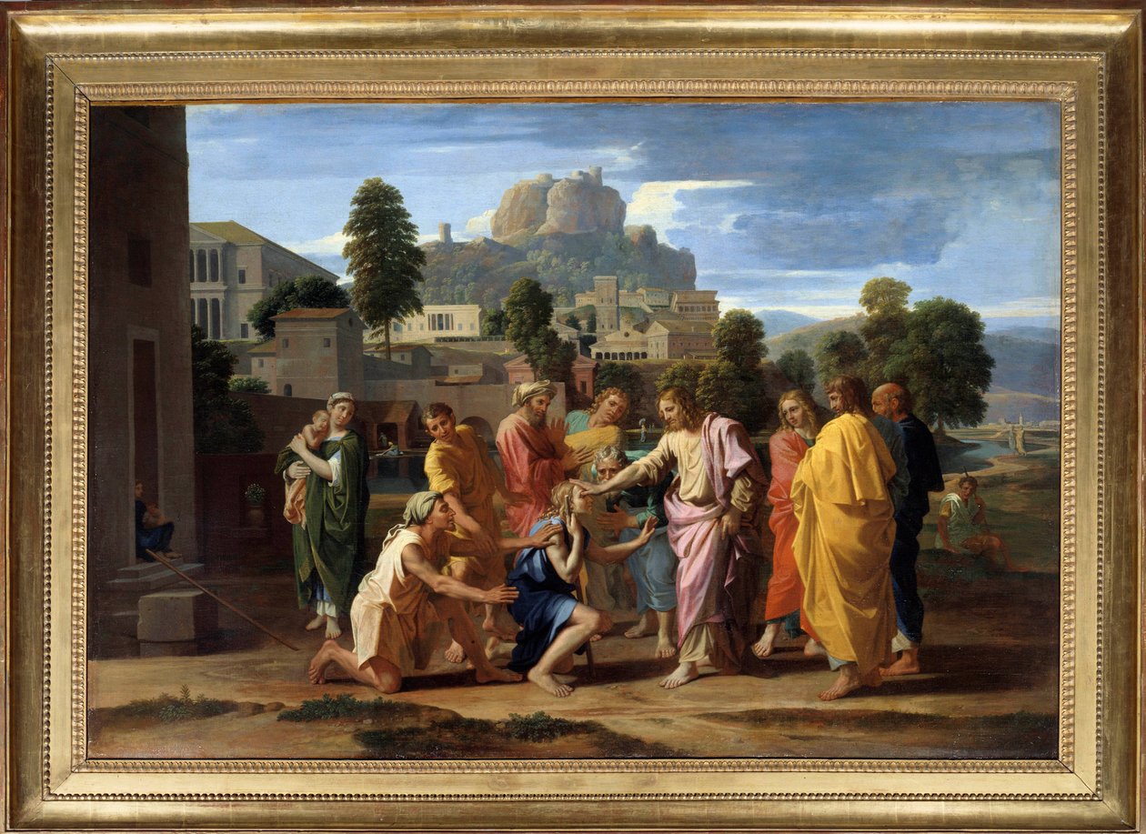 Os cegos de Jericó ou o Cristo travando os cegos Pintura de Nicolas Poussin de Nicolas Poussin