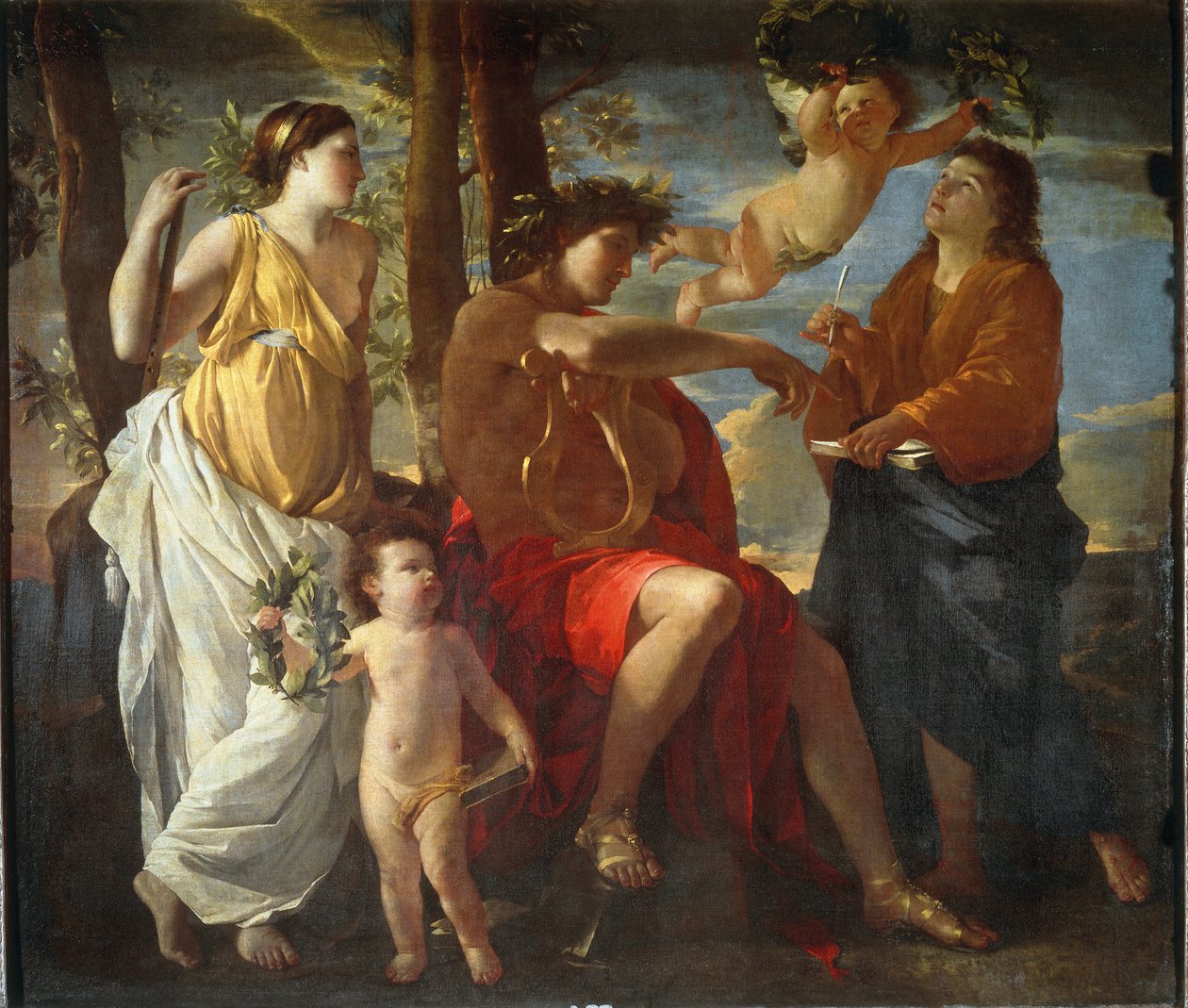 A inspiração do poeta - óleo sobre tela de Nicolas Poussin