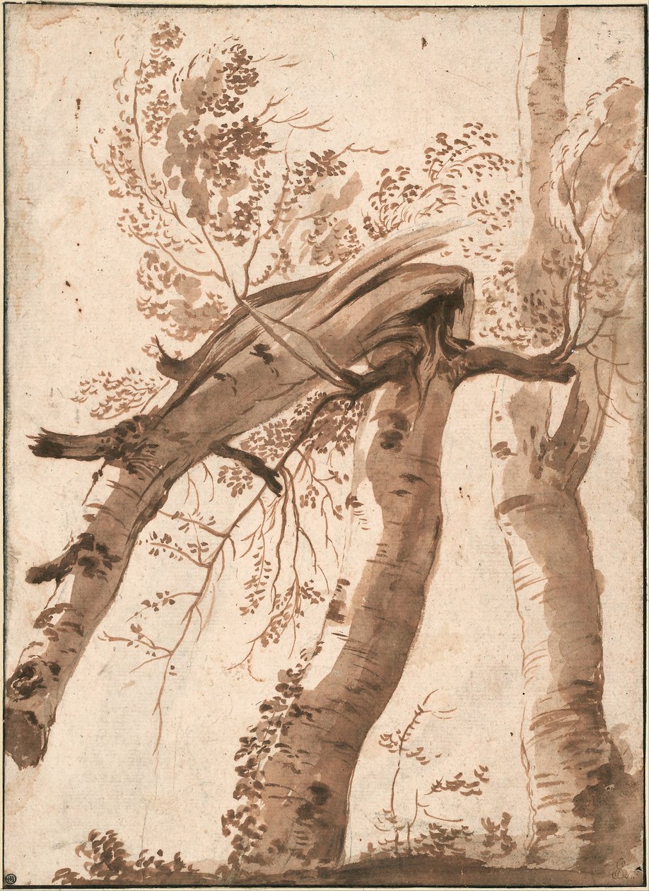 Dois vidoeiros de prata, o primeiro caído, c. 1629 de Nicolas Poussin
