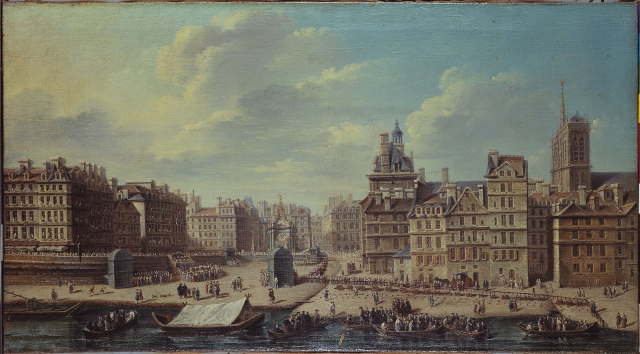 Festa organizada na Place de Grève por ocasião do nascimento da princesa Marie-Thérèse, filha do Dauphin, em julho de 1746 de Nicolas Raguenet