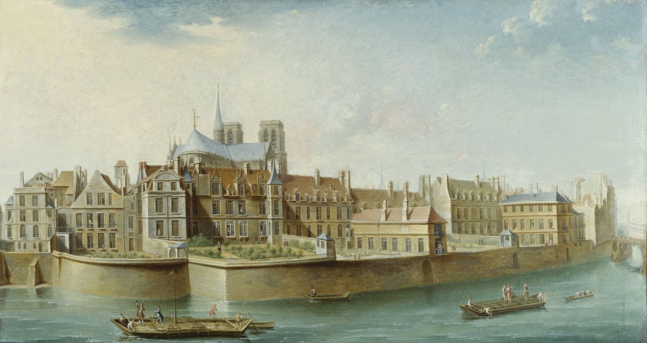 Le Cloître Notre-Dame, visto da Île Saint Louis (quai d