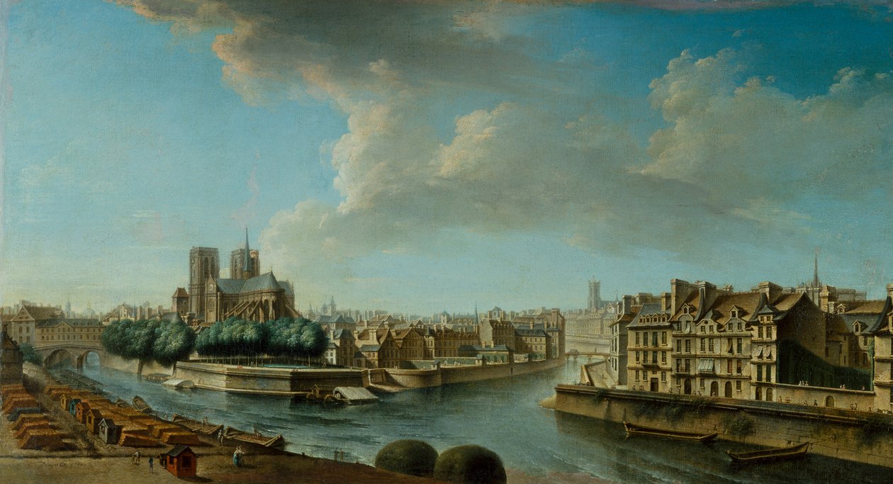 Notre Dame e a ponta ocidental da Ile Saint-Louis de Nicolas Raguenet