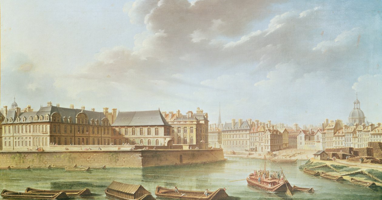 A Ile Saint-Louis e o Hotel de Bretonvilliers em 1757 de Nicolas Raguenet