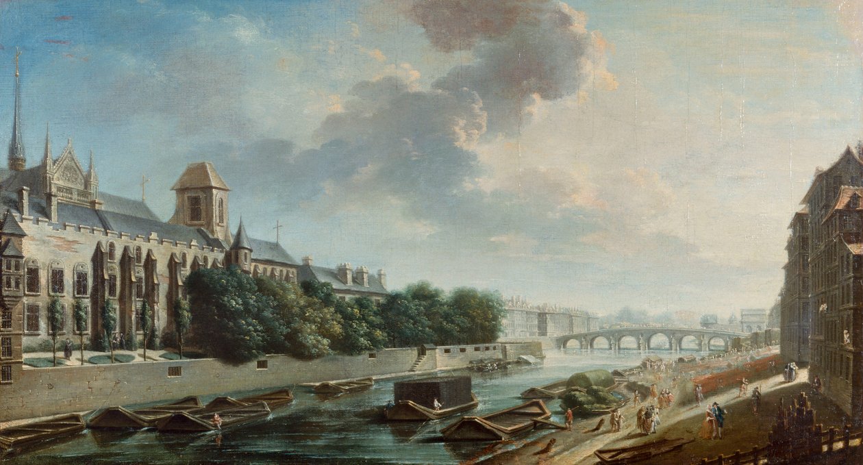 O palácio do arcebispo visto da margem esquerda de Nicolas Raguenet
