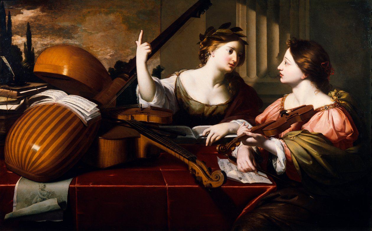 Inspiração Divina da Música, c.1640 de Nicolas Regnier