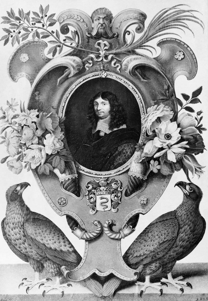 Retrato de Jean-Baptiste Colbert (1619-1683), estadista francês, gravura de Nicolas Robert (1614-1685) de Nicolas Robert