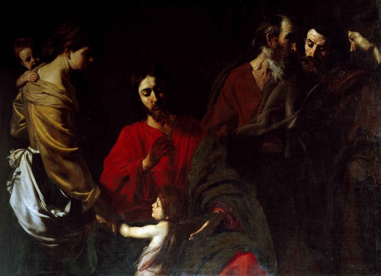 Cristo entre as crianças (óleo sobre tela) de Nicolas Tournier