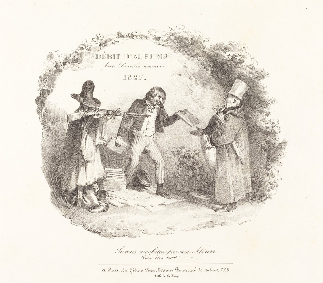 Débito de Álbuns com Novos Métodos (Novos Métodos de Venda de Álbuns Litográficos) de Nicolas Toussaint Charlet