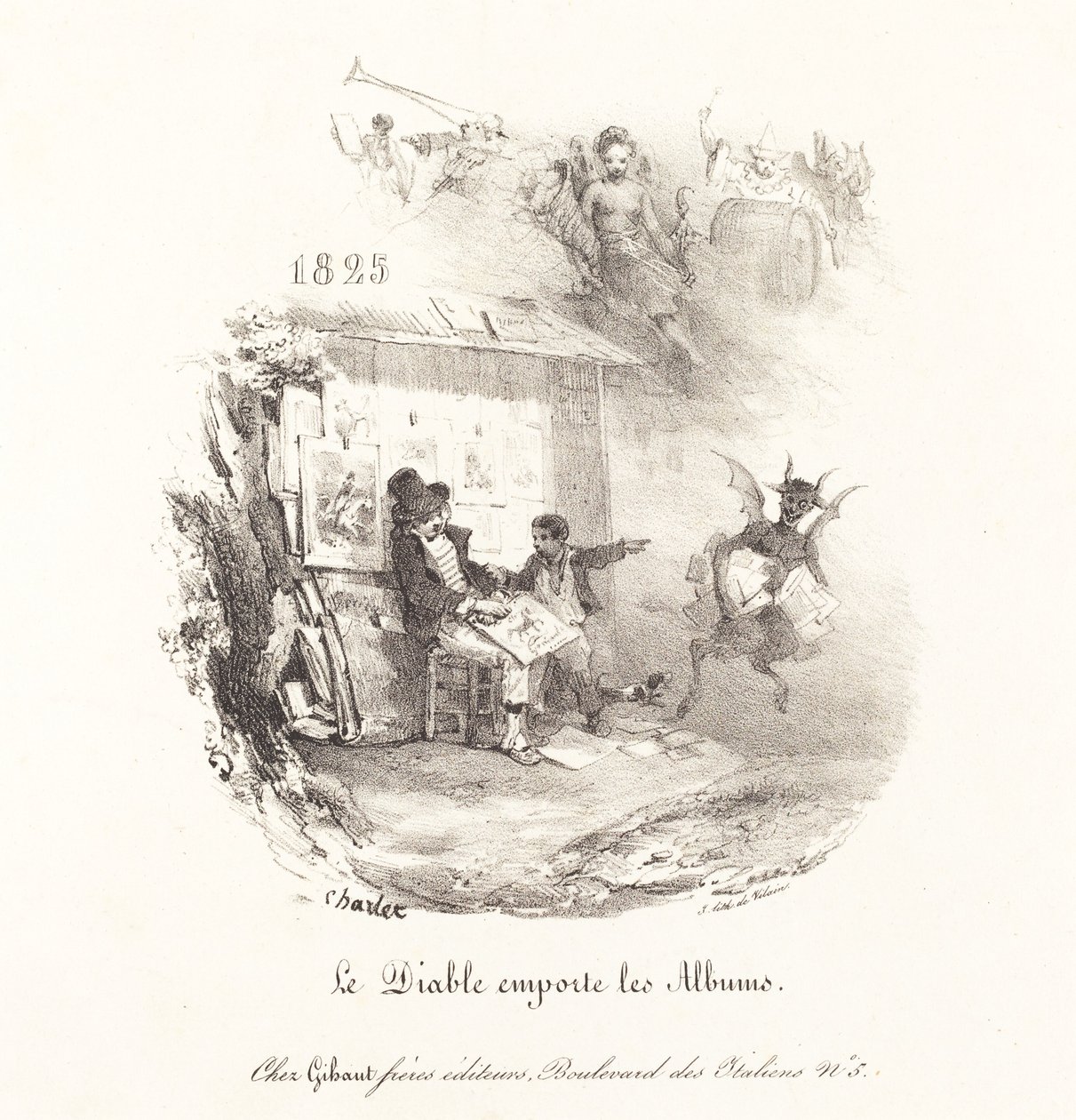 Le Diable emporte les Albums (The Devil Runs Off with the Lithograph Albums) de Nicolas Toussaint Charlet