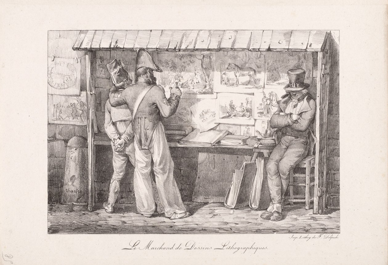 O vendedor de litografia de Nicolas Toussaint Charlet