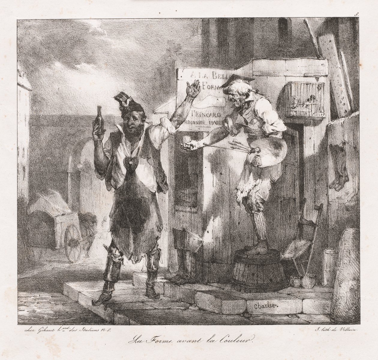 Esboços litográficos de Charlet: Forma antes da cor de Nicolas Toussaint Charlet