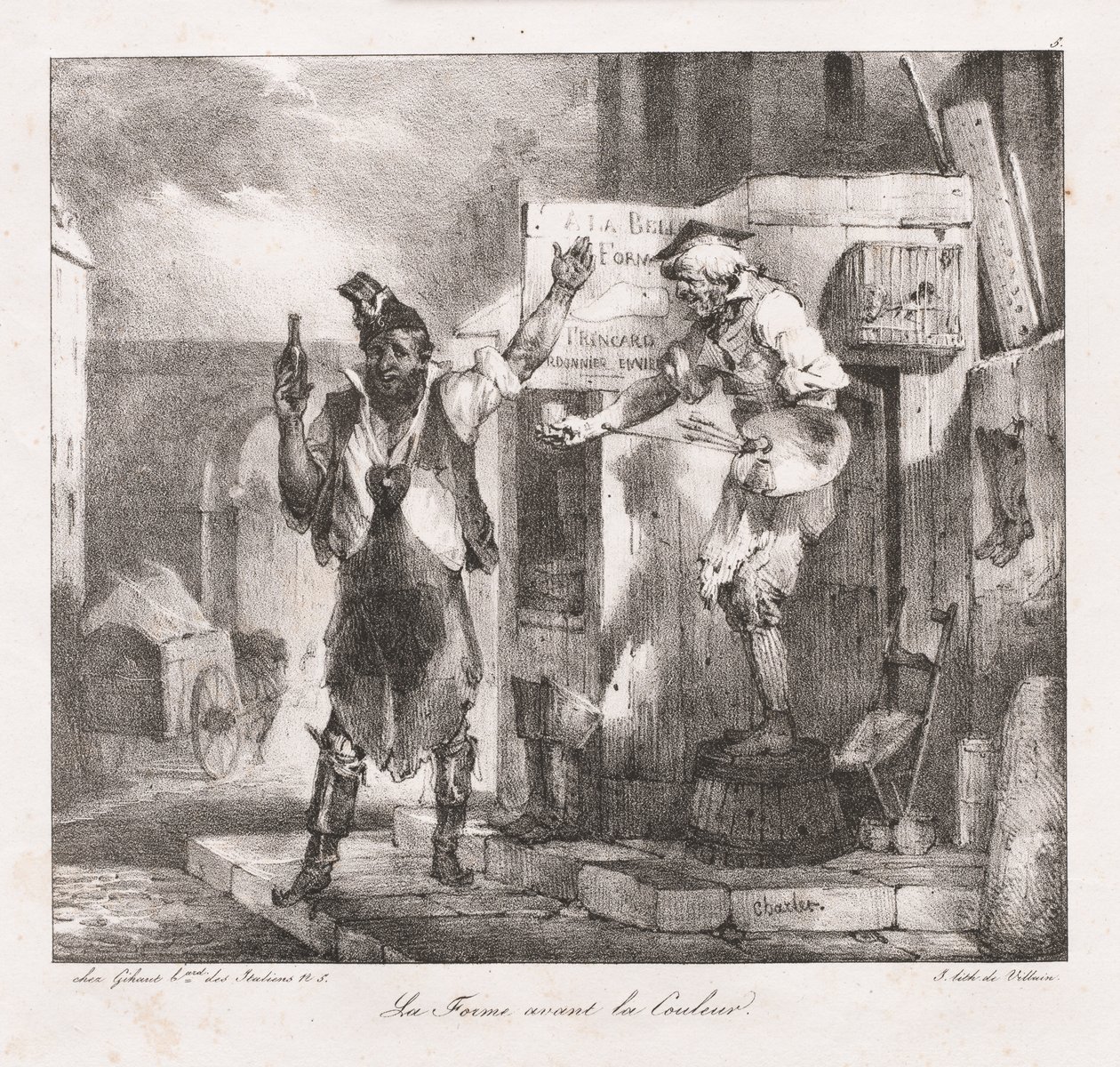 Esboços litográficos de Charlet: Formulário antes de Cor, 1823. de Nicolas Toussaint Charlet