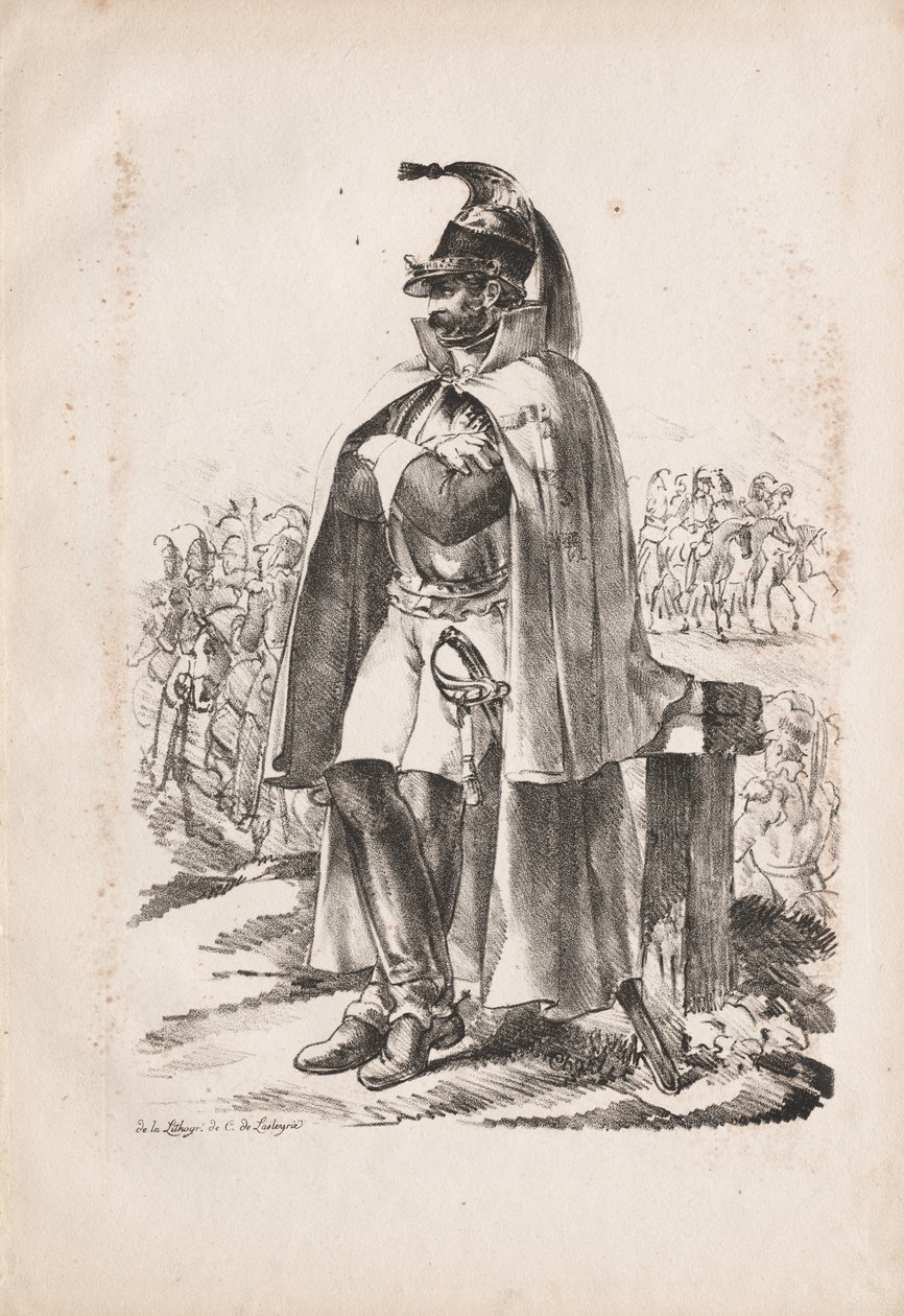 Trajes Militares: Homem de Cavalaria de Nicolas Toussaint Charlet