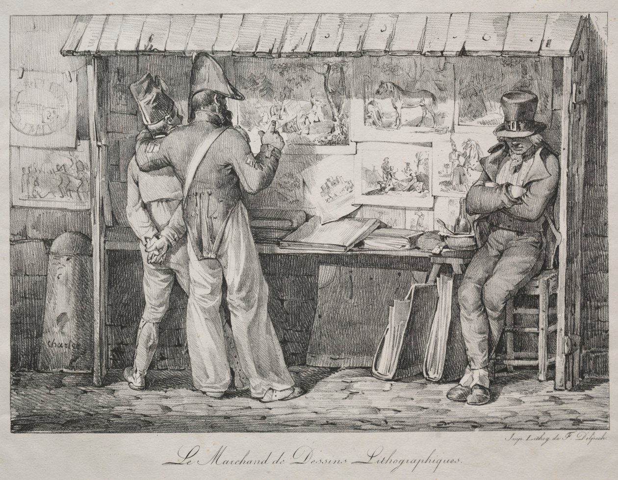 O revendedor de litografia. de Nicolas Toussaint Charlet