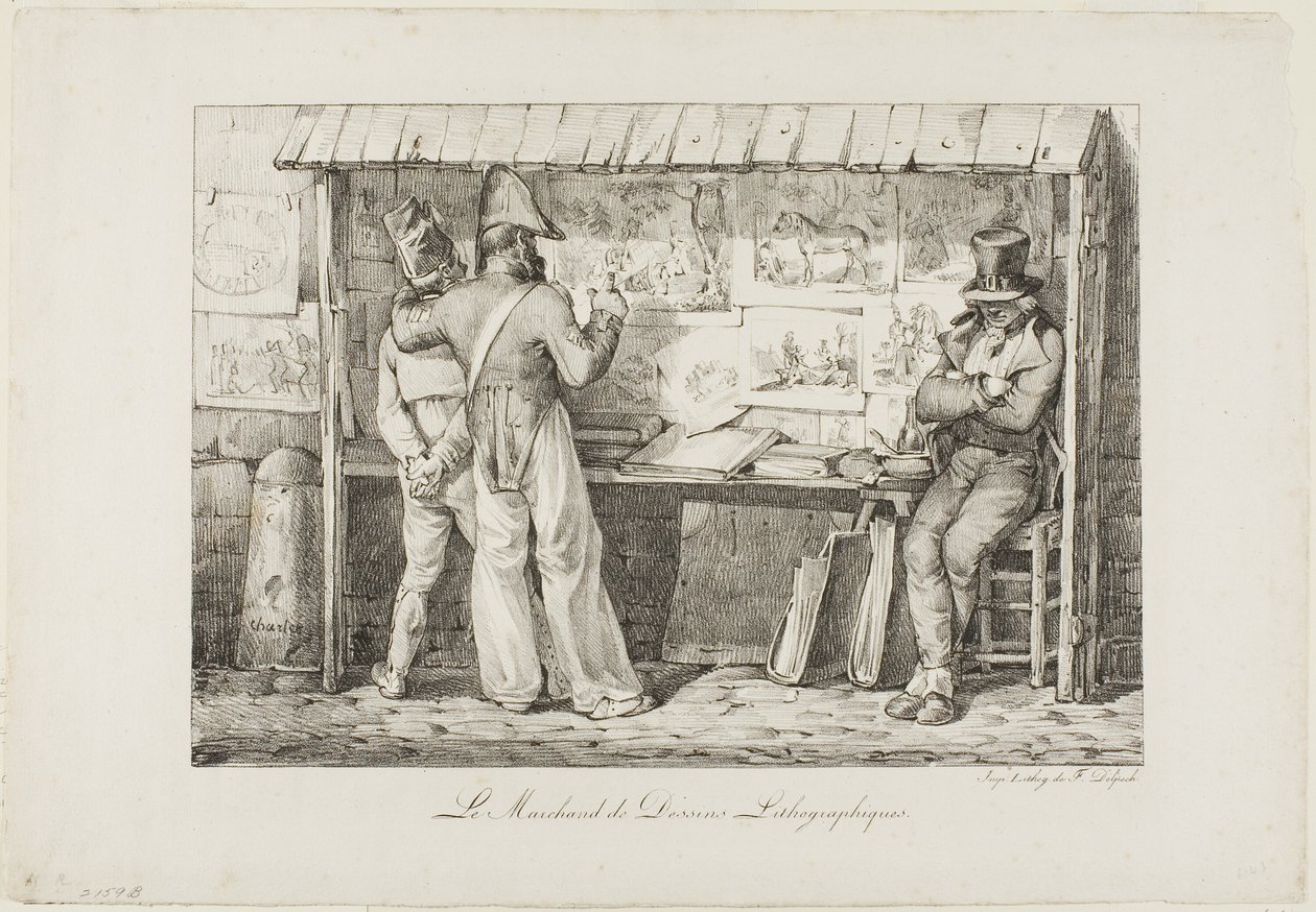 O vendedor de litografia de Nicolas Toussaint Charlet