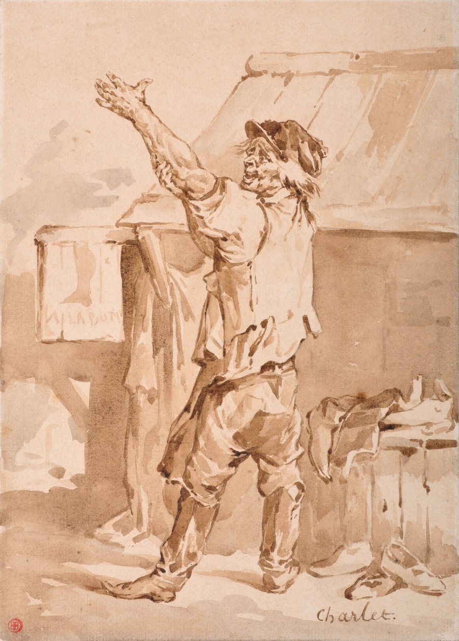 O sapateiro (lavis) de Nicolas Toussaint Charlet