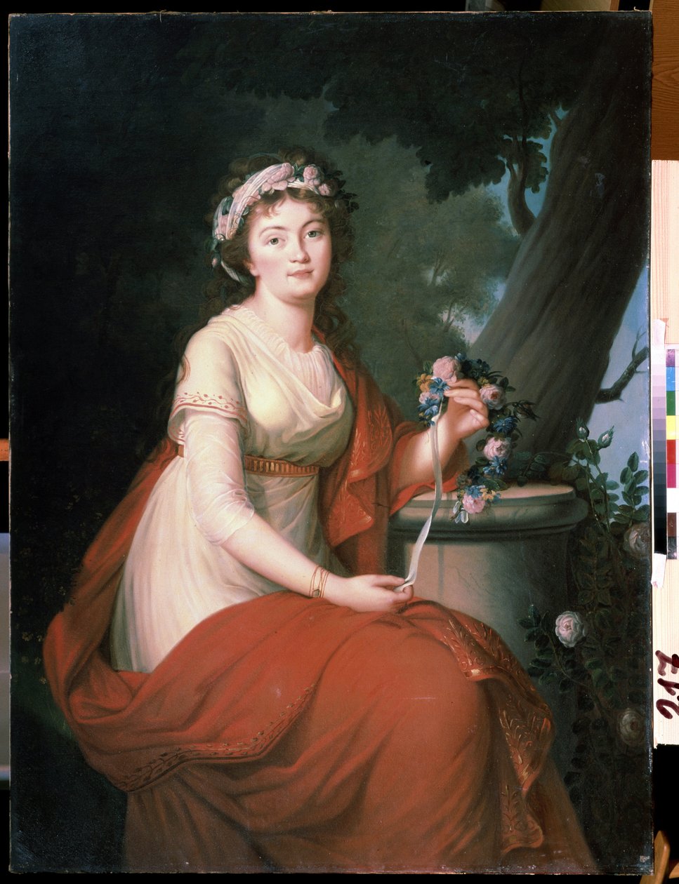 "Retrato da Condessa Tatyana Yusupova" (Condessa Tatyana Yusupova) Pintura de Nicolas de Courteille (1768-c. 1830) Museu Estatal Arkhangelskoye Estate, Moscovo de Nicolas de Courteille