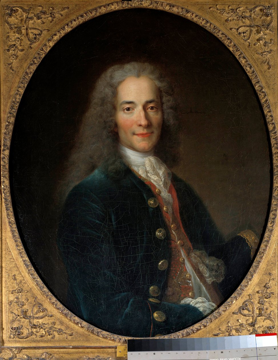 Retrato de François Marie Arouet dit Voltaire (1694-1778) aos 24 anos Pintura de Nicolas de Largilliere (1656-1746) 1718 Sol. 0,8 x 0,65 m - Retrato de François Marie Arouet chamado Voltaire (1694-1778) aos 24 anos de idade. Pintura de Nicolas de Largi de Nicolas de Largillière