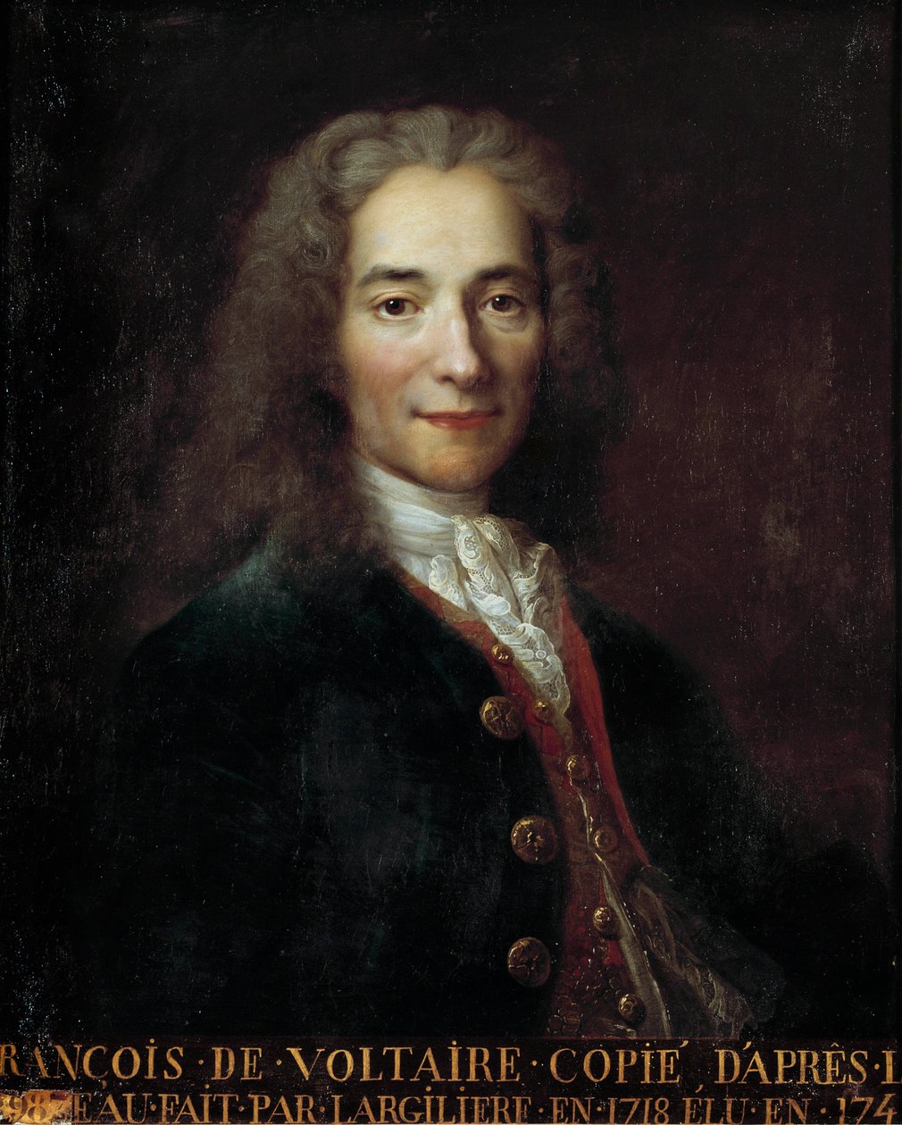 Retrato de François Marie Arouet dit Voltaire (1694 - 1778), escritor e filósofo francês. Cópia de Nicolas De Largilliere (1656 - 1746) de Nicolas de Largillière