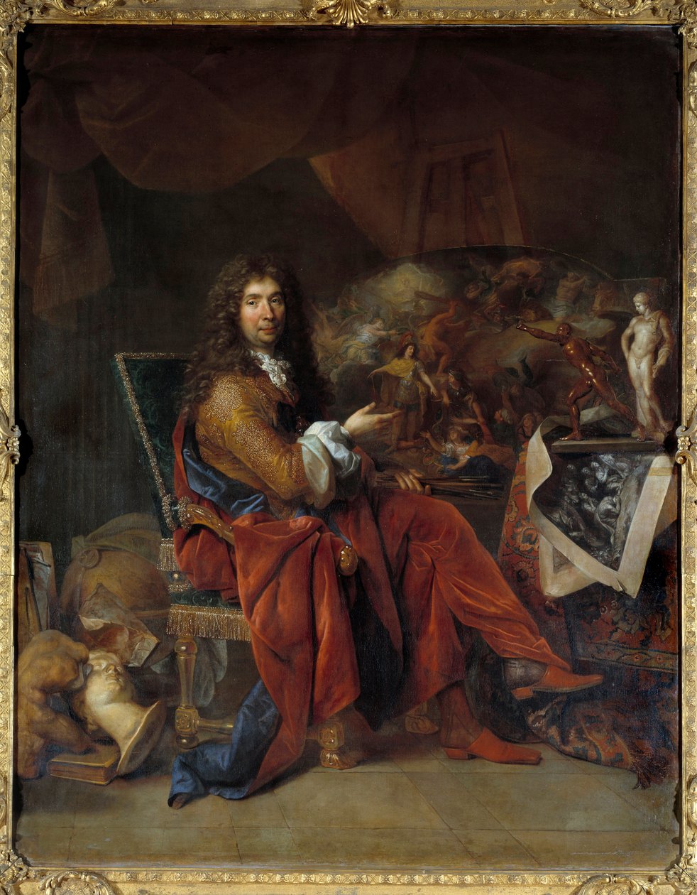 Retrato de Charles Lebrun (Le Brun) (1619-1690), primeiro pintor do Rei Luís XIV Pintura de Nicolas de Largilliere (1656-1746) Dim. 2,32 x 1,81 m. Paris. Museu do Louvre de Nicolas de Largillière