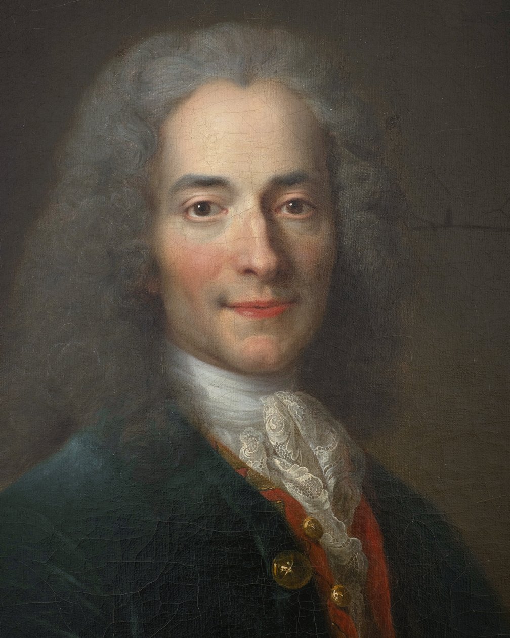Voltaire [aos vinte e quatro anos ()], pormenor de Nicolas de Largillière