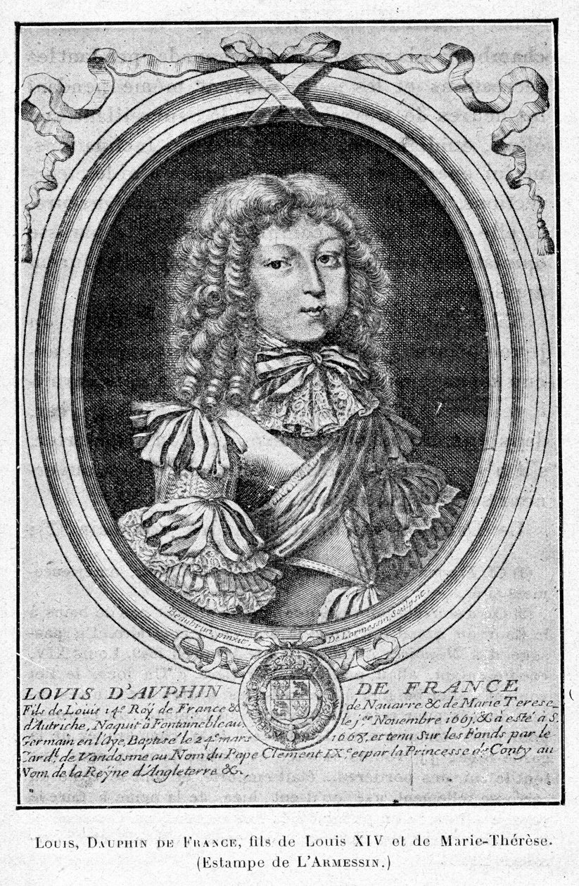 Cabanès, Educação dos Príncipes012 Luís, Delfim de França, filho de Luís XIV e de Marie-Thérèse de Nicolas de Larmessin