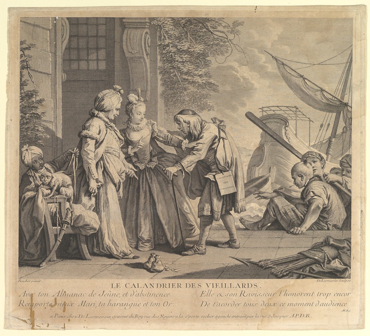 Le Calandrier des Vieillards O calendário dos velhos, da Suite dEstampes Nouve ..., do século XVIII. de Nicolas de Larmessin