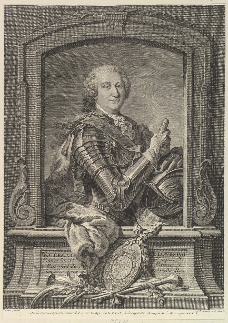 Retrato de Maréchal de Lowendal, século XVIII. de Nicolas de Larmessin