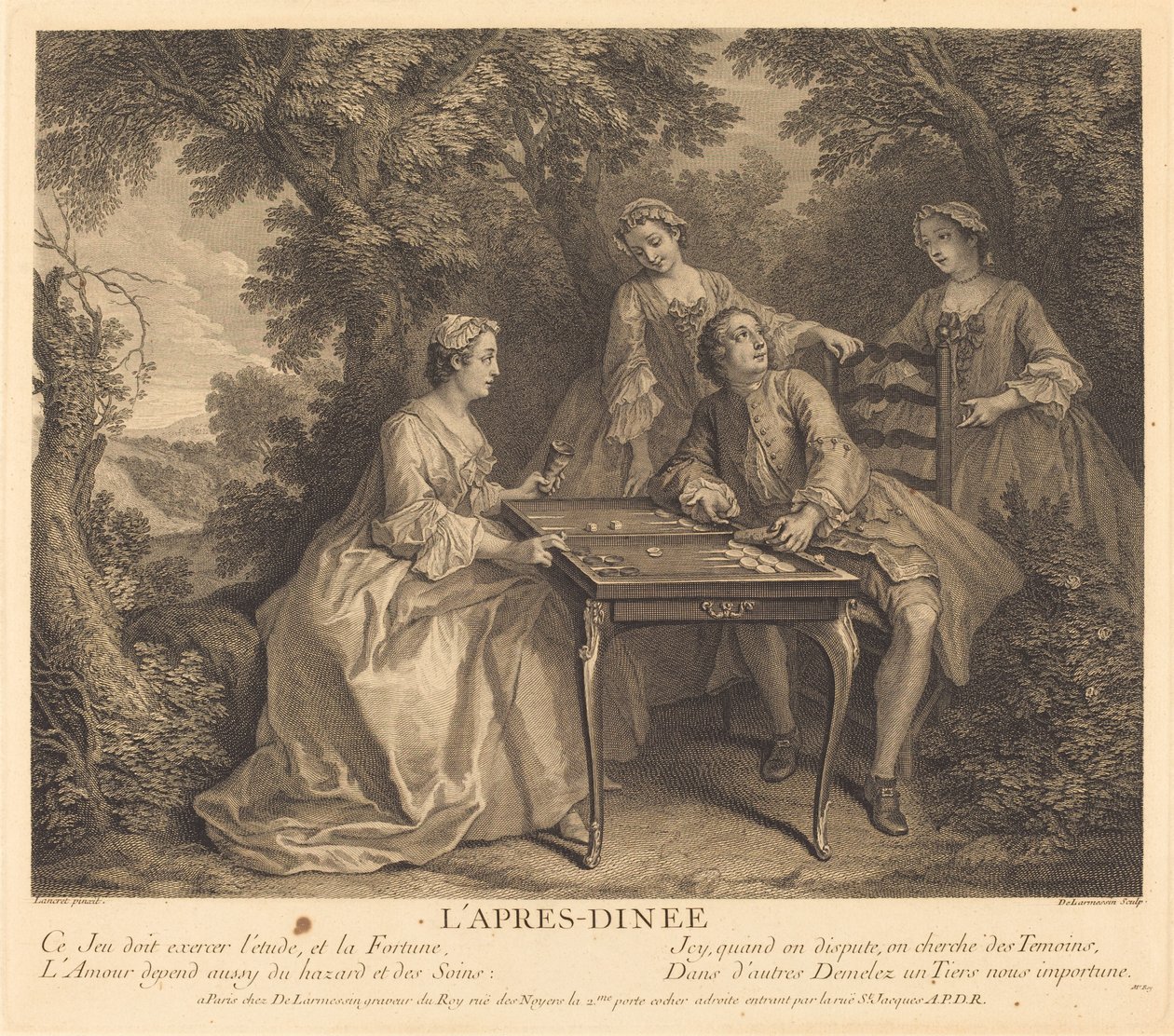 Depois do jantar de Nicolas de Larmessin IV after Nicolas Lancret