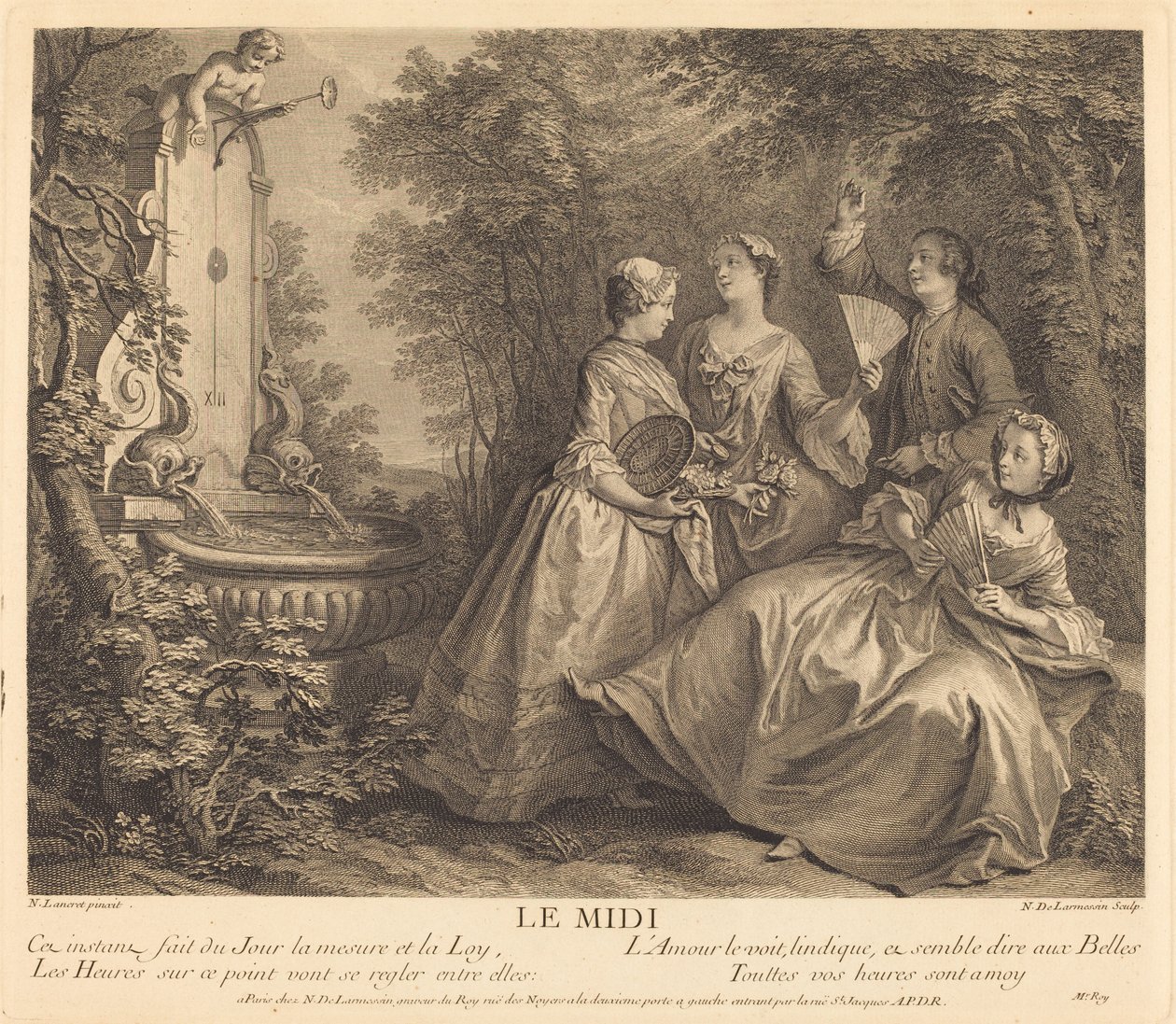 Meio-dia de Nicolas de Larmessin IV after Nicolas Lancret