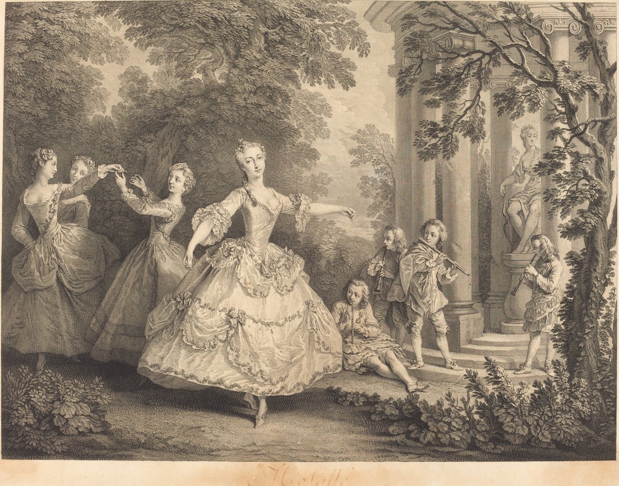 Mlle. Salle de Nicolas de Larmessin IV after Nicolas Lancret